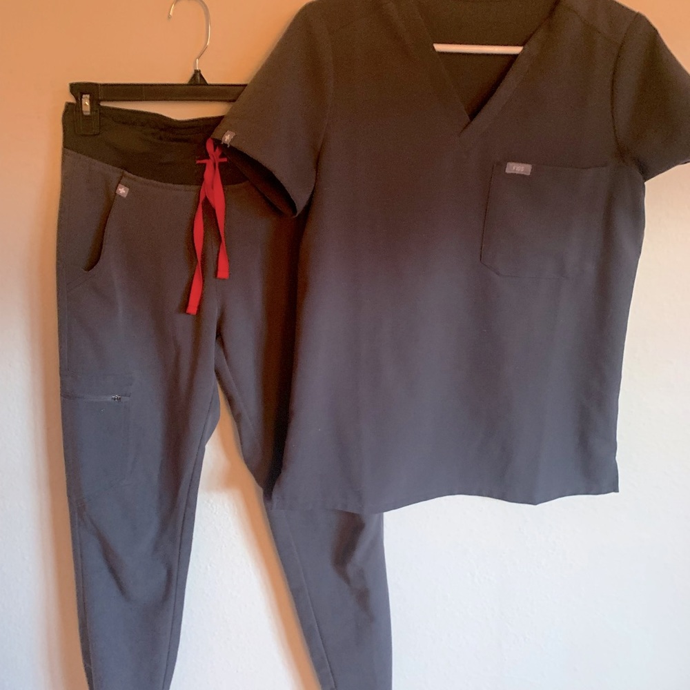 Figs scrub set with joggers bottoms.